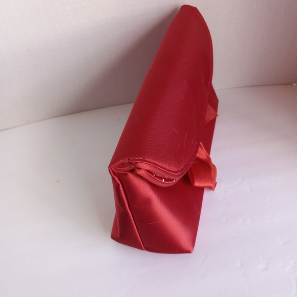 YvesSaintLaurent holiday/evening clutch purse red satin small polka dot print li - Picture 2 of 6